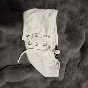 Kids White Lace-Up Top